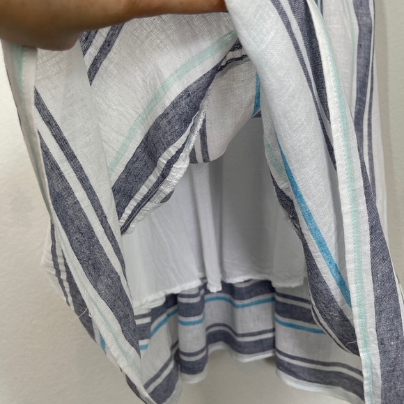 Rails Midi Dress Women's XL Ashlyn Striped Linen Blend Smocked Waist Sleeveless - Picture 3 of 11